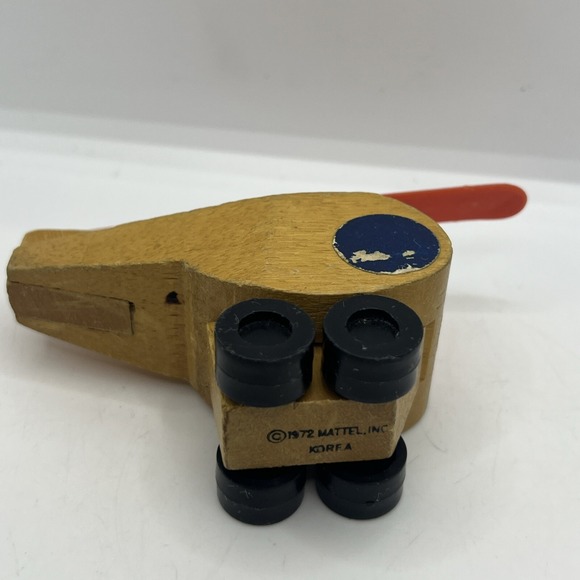 Mattel 1971/72 Vintage Wooden Truck Helicopter Wood Toy Vehicles Korea Push Toys - Picture 10 of 11